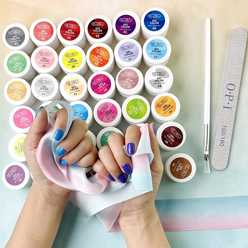 Wholesale Nail Products Salon Cosmetics 36 Colors Nail Polish Set UV Gel For Girls