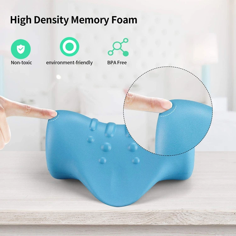 Amazon Top Selling High Quality C Shape Traction Cervical Sleep Aid Neck Rest Massage Pillow Neck Acupressure Massager