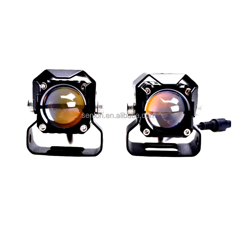 Waterproof dual color Bi LED Motorcycle electric bike LED driving light with HD lens Hi/Lo headlight