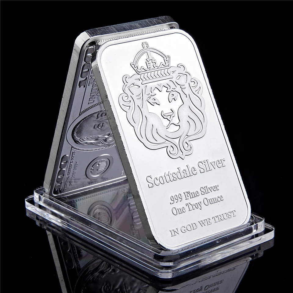 
Silver Fine Silver One Troy Ounce 1 Bars Bullion In God We Trust Coin Custom 