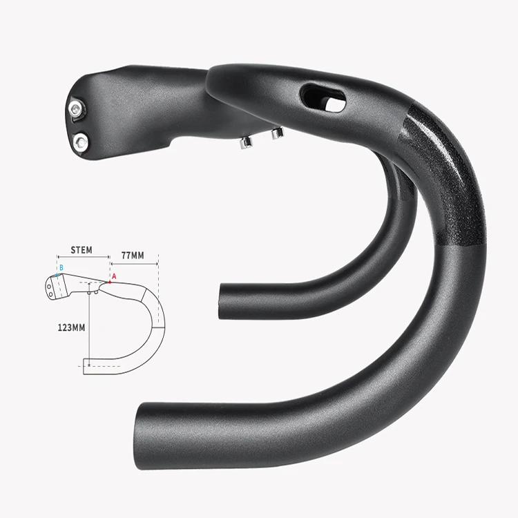 Carbon Bike Handlebar Internal Routing Road Bicycle HandleBar Matte/Gloss Black Integrated Handlebar With Stem