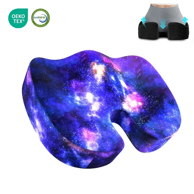 Printed Beautiful Starry Sky Indoor Outdoor Stadium Chair Bench Memory Foam Seat Cushions for Tailbone Pain