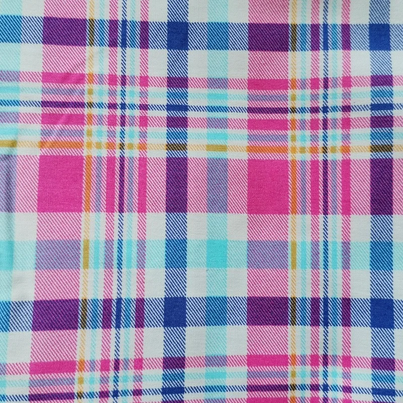 
Shaoxing textile material cotton poplin fabric with fashion check stripe pattern cotton fabric for girls dress 