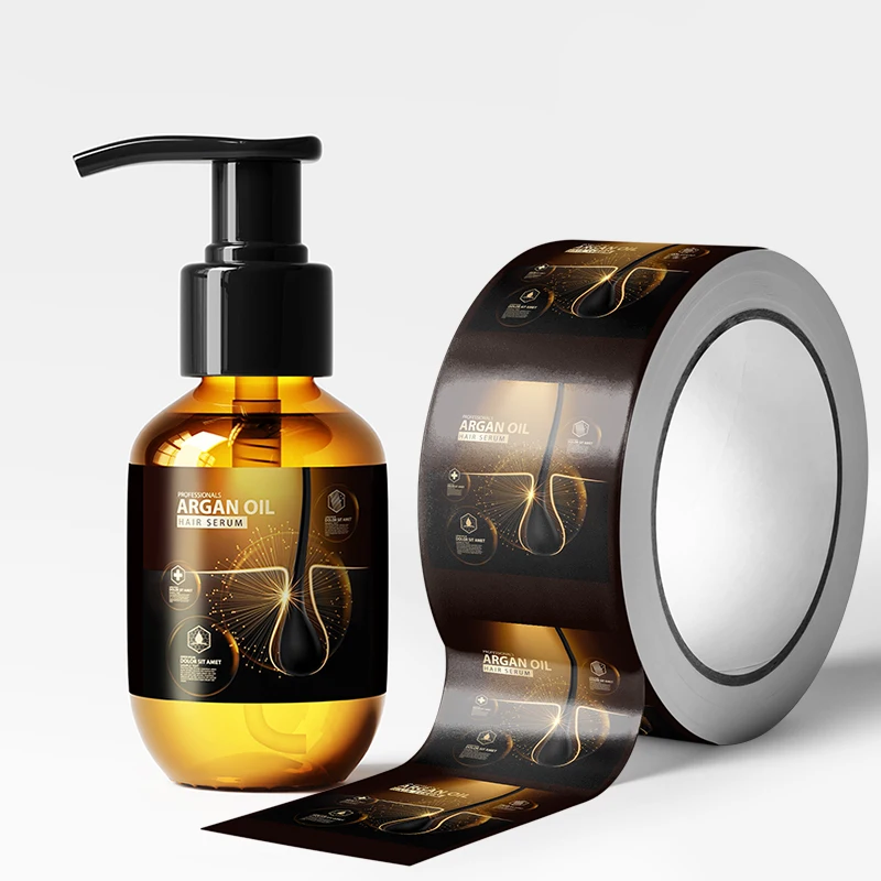 Custom Logo vinyl waterproof Printed shampoo pump water plastic bottle product Adhesive logo label sticker printing for bottles