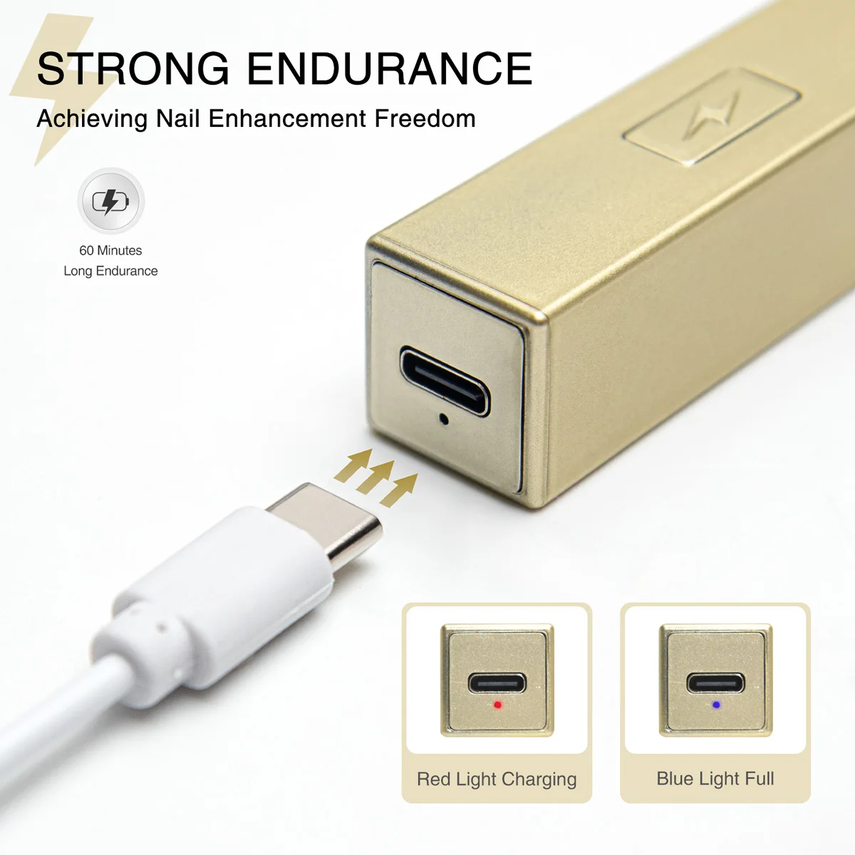 CANNI factory supply mini 3w hand-held lipstick manicure nail lamp with 1 pc lamp bead nail art tools with USB plug