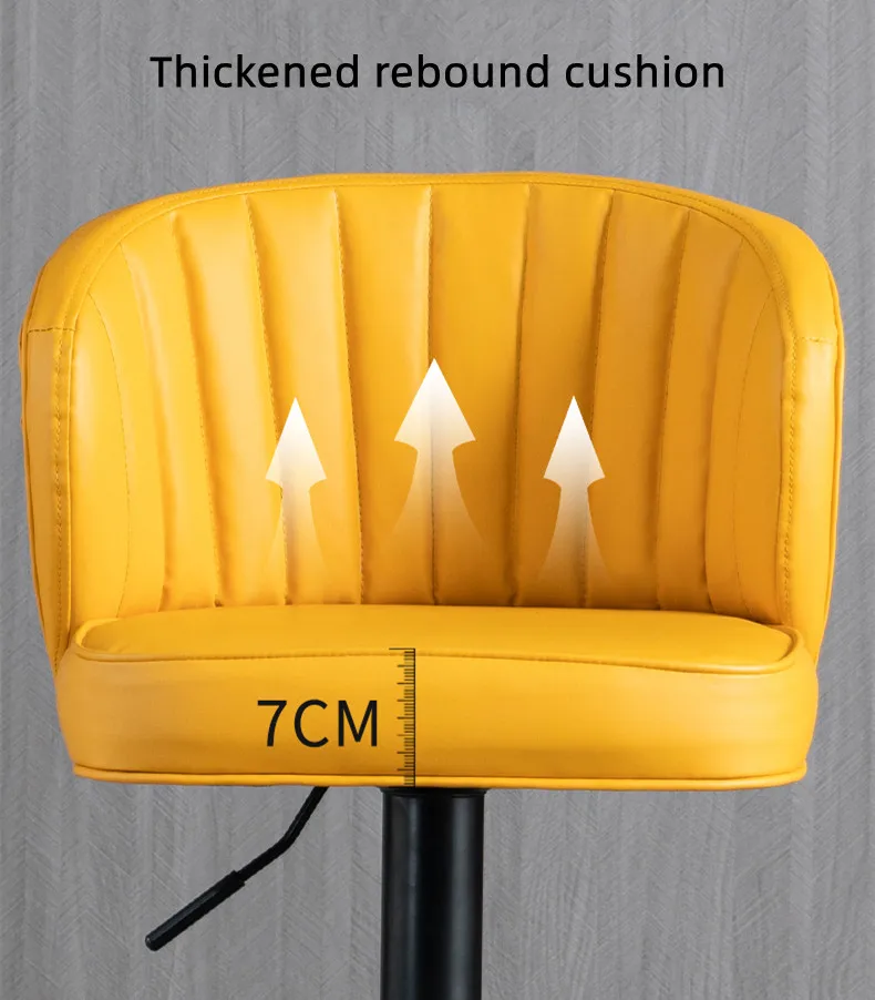 New Modern cheap used PU leather gold commercial swivel bar stool chairs for kitchen bar counter front desk