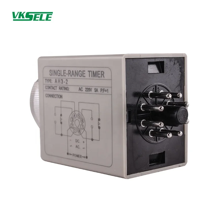 AH3-2  AH3-1 AH3-3 DPDT 12VDC 24VDC AC/DC 112-240V Timer delay relay