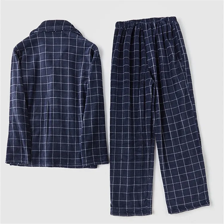 
Wholesale Luxury Comfortable Smooth Vintage Nightgowns Homme Mens Flannel Pyjama 