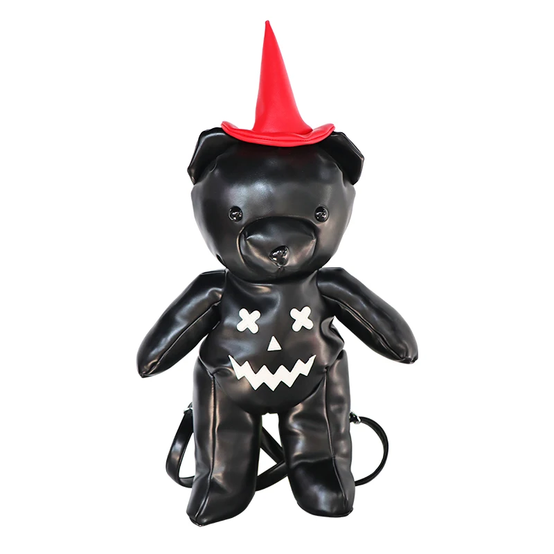 Bag Factory Custom Cartoon backpack Cute Goth Gothic Skeleton Bear Purse Halloween Pumpkin Face Bear backpack for women lady