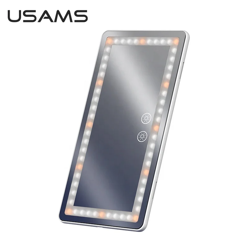  USAMS новый дизайн US-ZB175 ABS + стекло автомобиля заполняющий свет LED макияж зеркало со светом для