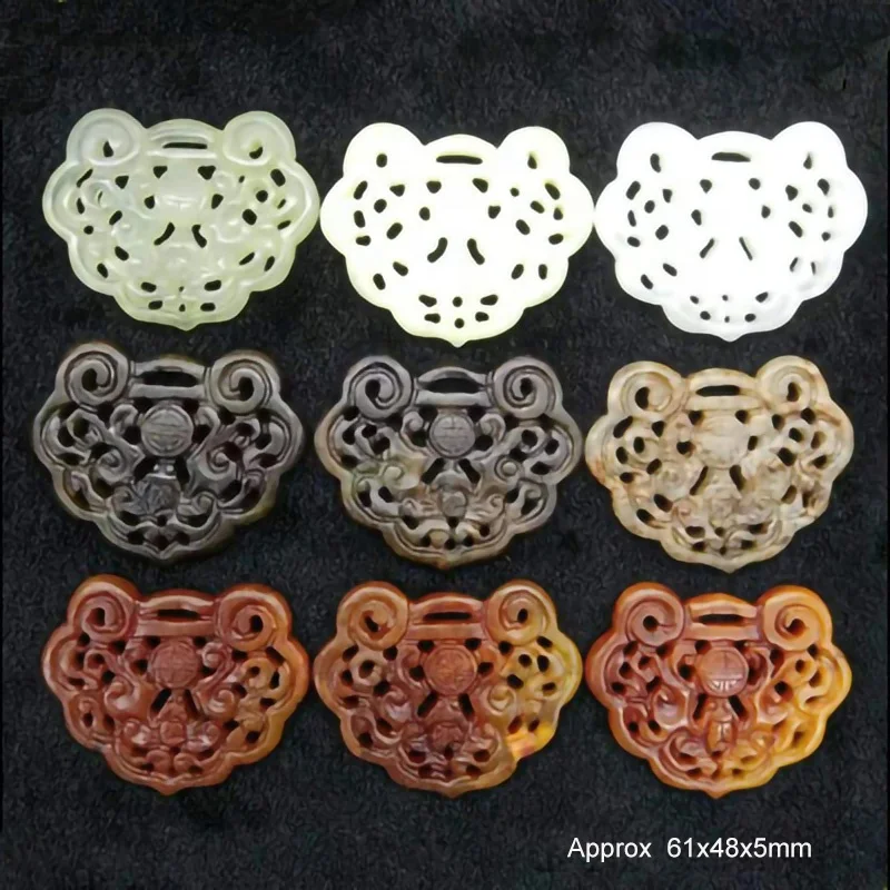 Wholesale various designs colors handcarved jade pendants stone pendants for diy jewelry necklaces making