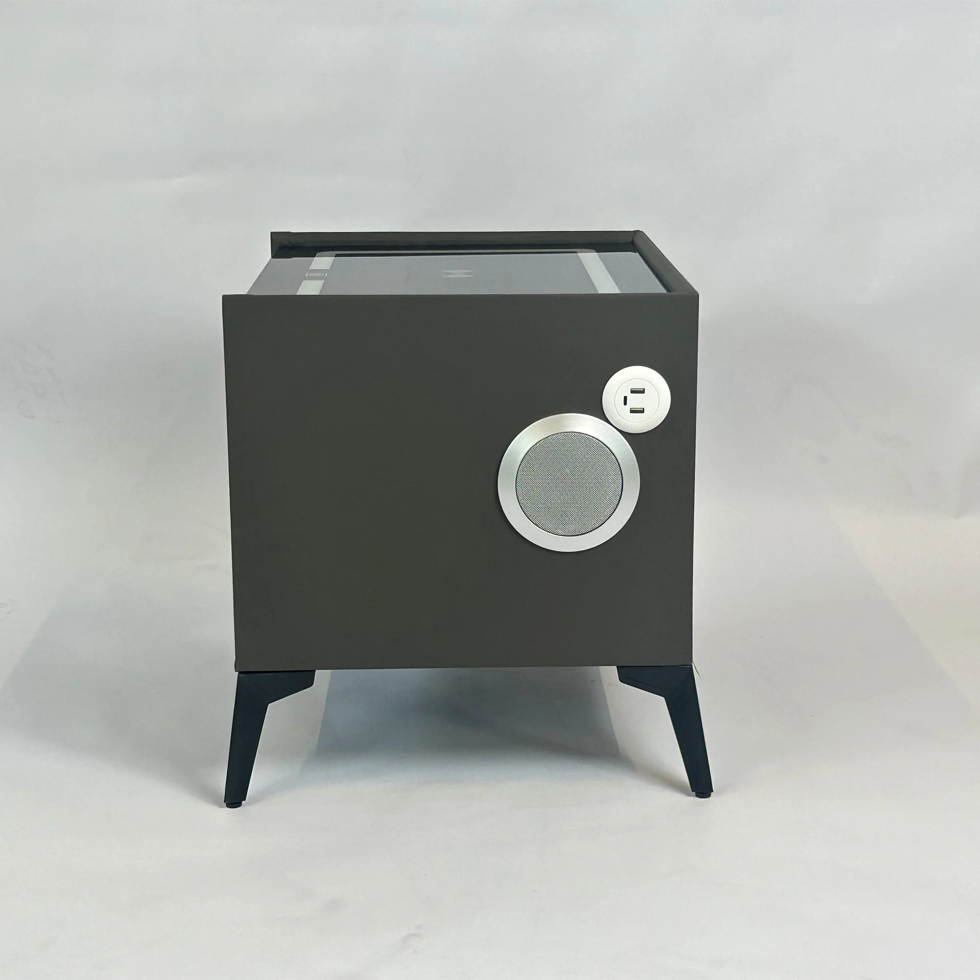 Factory Direct Low Price Luxury Leather Living Room Modern Solid Wood Safe Bluetooth Wireless Charging French Style Nightstands