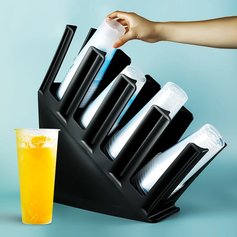 Bubble tea shop Coffee and tea for beverage portable 4 column cup holder cup organizer cup holding rack