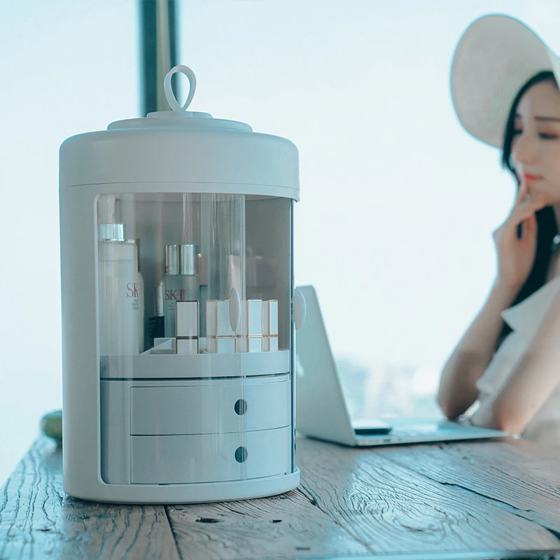 Factory Drop-Shipping Fast Dispatch Direct Makeup Drawer Storage Acrylic 360 Degree Rotating Adjustable Cosmetic Organizer Box