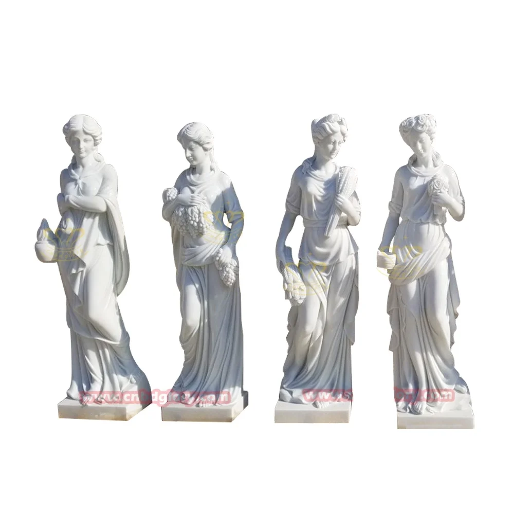 Outdoor Landscape Design ornaments sculpture Modern Marble Four Seasons Goddess Statues