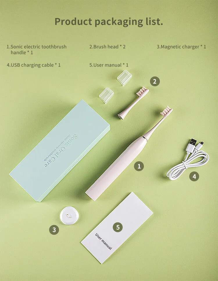 shuling sonic Oral Care Electric toothbrush 42,000 vibration black and white automatic charging toothbrush