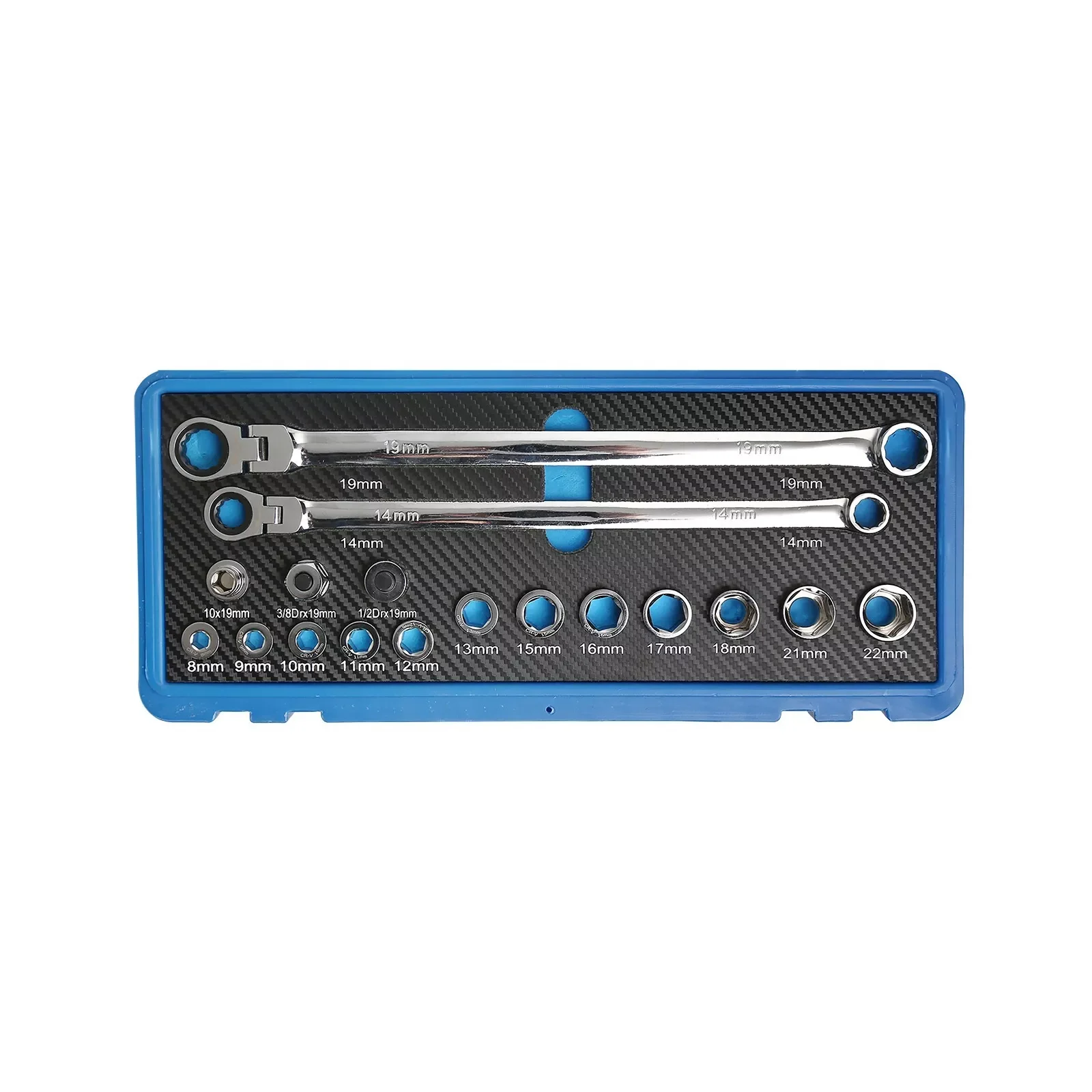 GTYPRO 17pcs Multi Specification Chrome Ratchet Wrench Set Lengthen Type Socket Sets for Industrial Use OEM Customizable