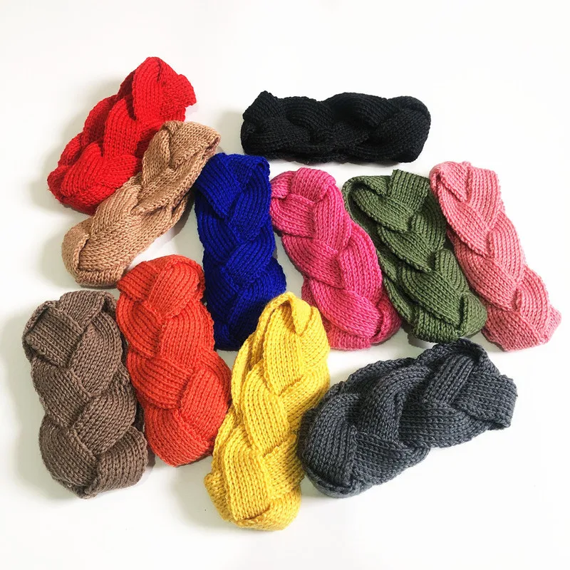 Winter Knitting Headband Braid Weaving Hair Bands Outdoors Warm Wide Knitting Elastic Turban Bandage Bandanas Hair Accessories