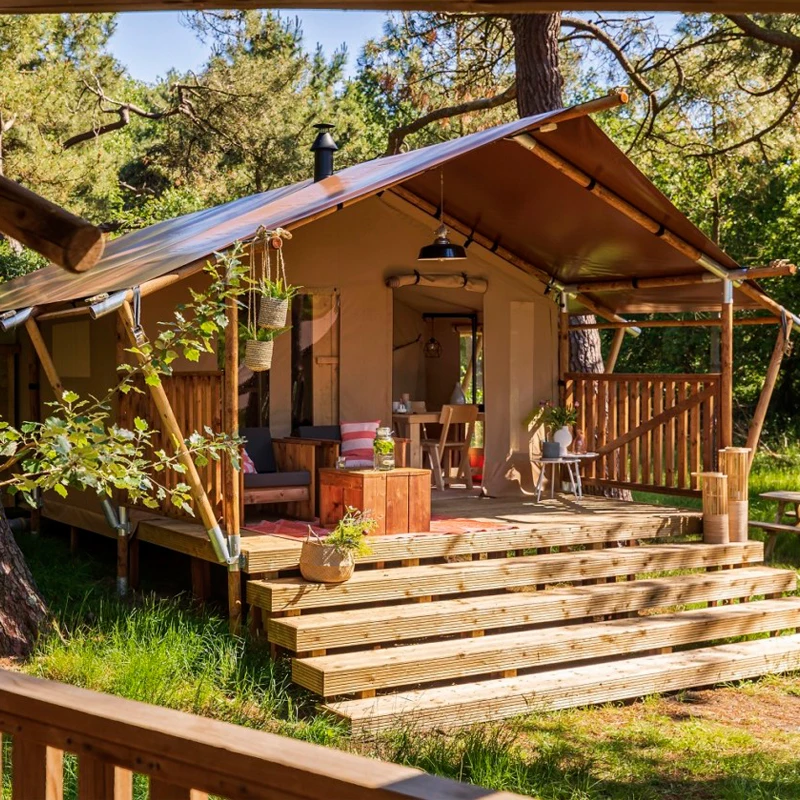 Waterproof PVC Wooden Frame Safari Glamping Tent China Tents Manufacturer