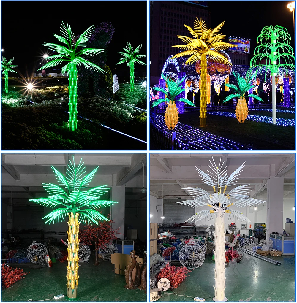 3M Light palm coconut tree LED artificial palm trees for outdoor garden landscaping decking illumination