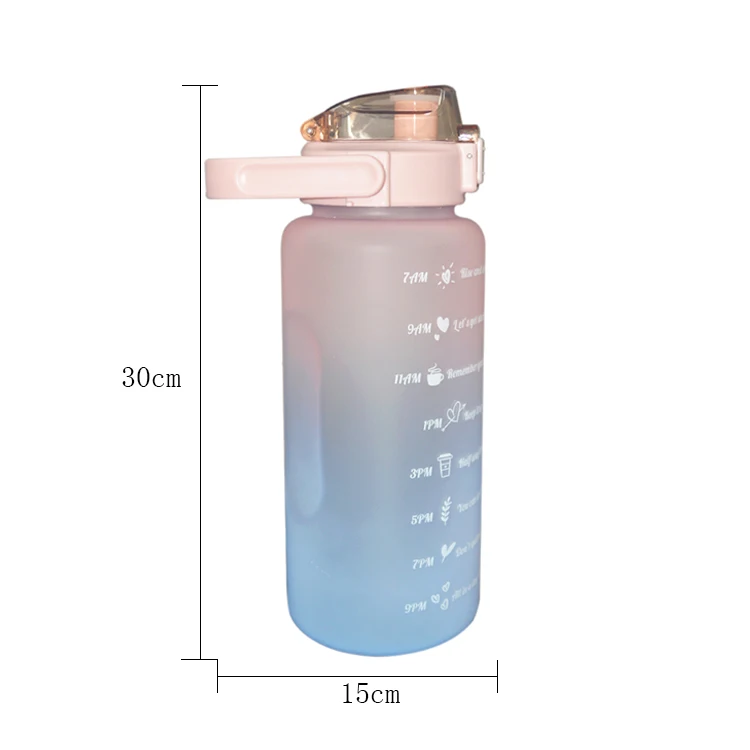 Customized Logo Sports Silicone Bottle Sustainable 2000ml Silicone Water Bottle with Straw