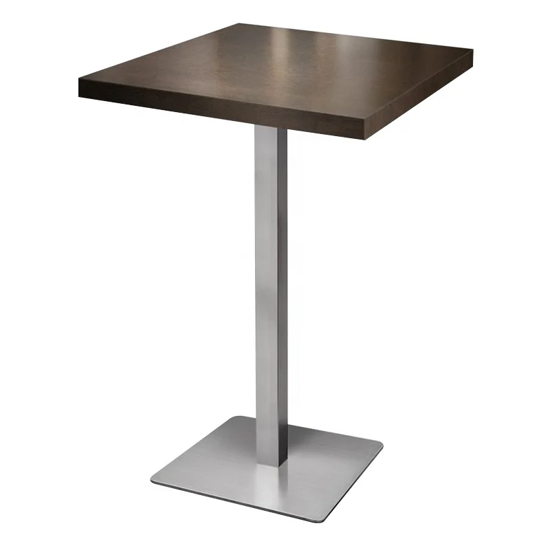 Modern Stainless Steel Legs Square Bar Cocktail Table For Bar Hotel Restaurant