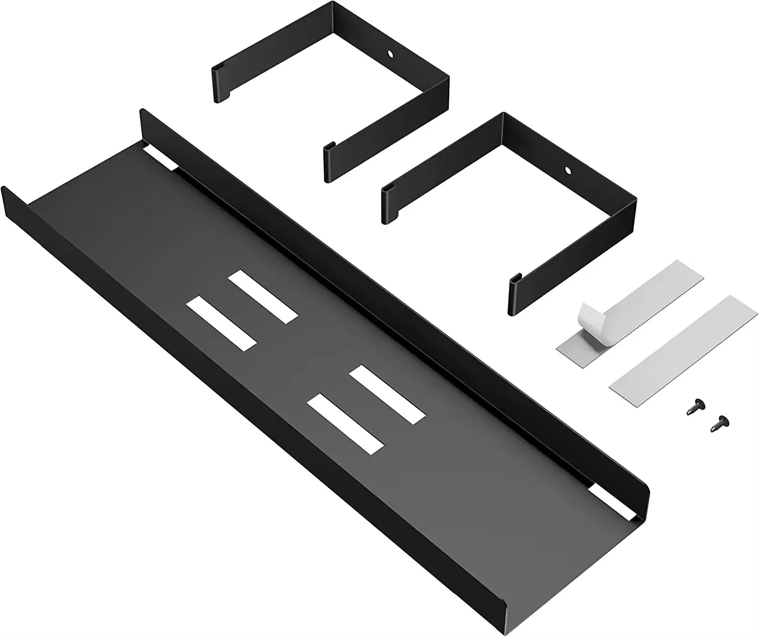 Under Desk Cable Management Tray, Cable Basket for Extension Blocks Self-Adhesive Screw-fix
