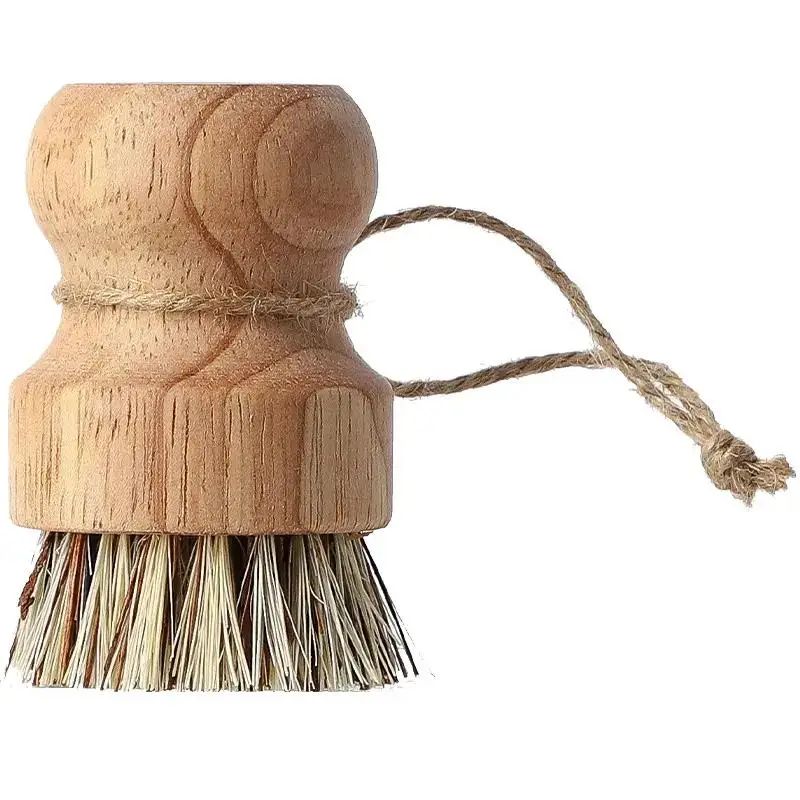 Wholesale natural scrub washing pot brush durable portable bamboo dish brush for kitchen