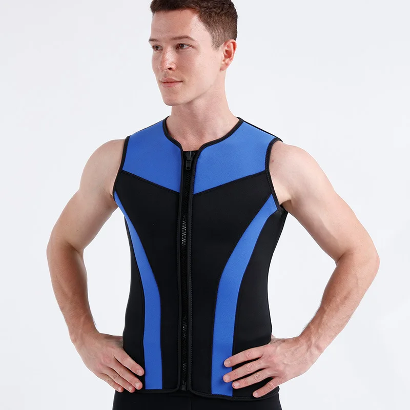 Wholesale 3mm Men Surf Vest with Zip Stretch Breathable Elastic Swimwear Custom High Quality Quick Dry Men Swim vest