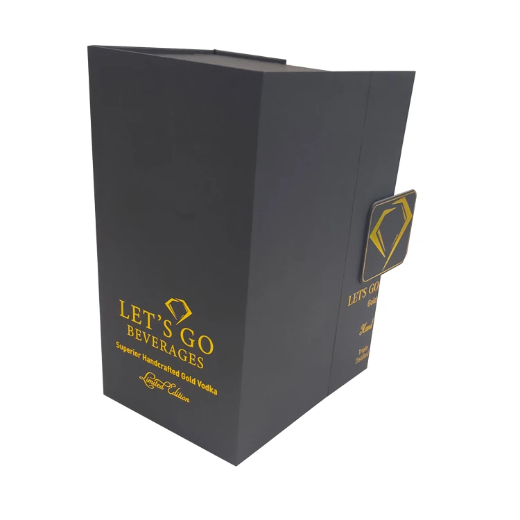 High grade red wine packaging box custom hardcover drawer paper box single red wine gift box