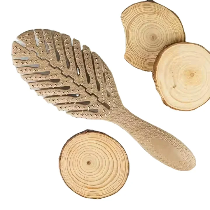Wheat Straw Square 3D Massage Comb For Straight And Curly Hair, Dry And Wet Dual-Use Hollow Hair Comb Hair Brush