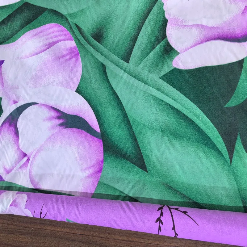 High quality purple tulip 100% polyester fabric wholesale
