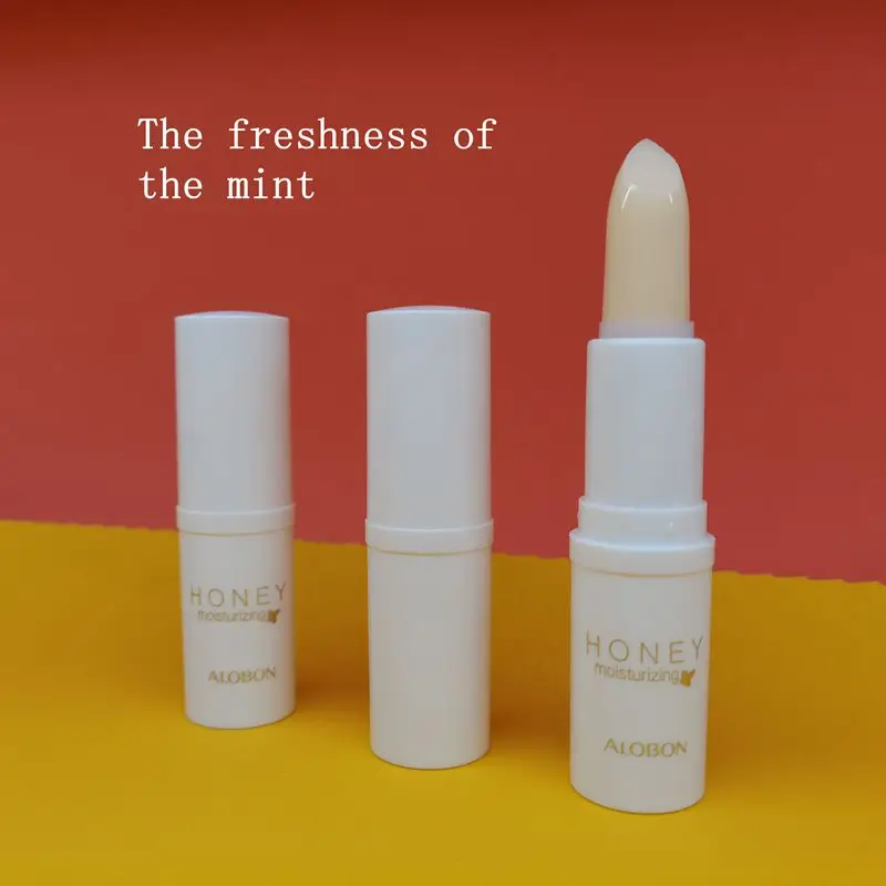 Custom logo beeswax nutritious long lasting moisturizing mint lip care chapstick honey lip balm