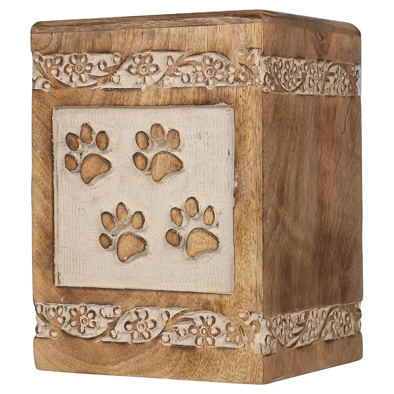 Wooden Pet Memorial Keepsake Cremation Urns for Ashes Pet Urn Wood Keepsake Box