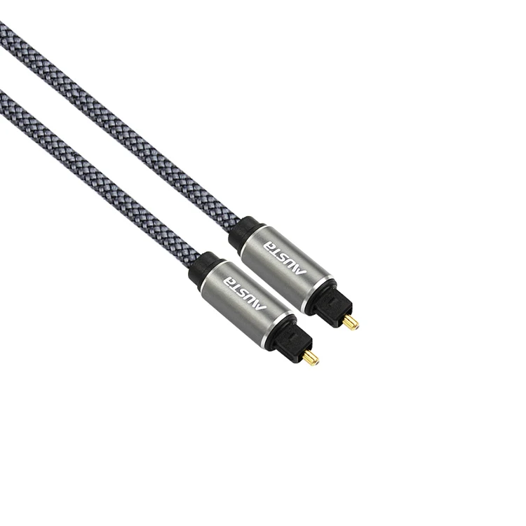 Factory Price digital optical audio toslink cable gold plated Toslink cable AL alloy case braiding Fiber toslink optical cable