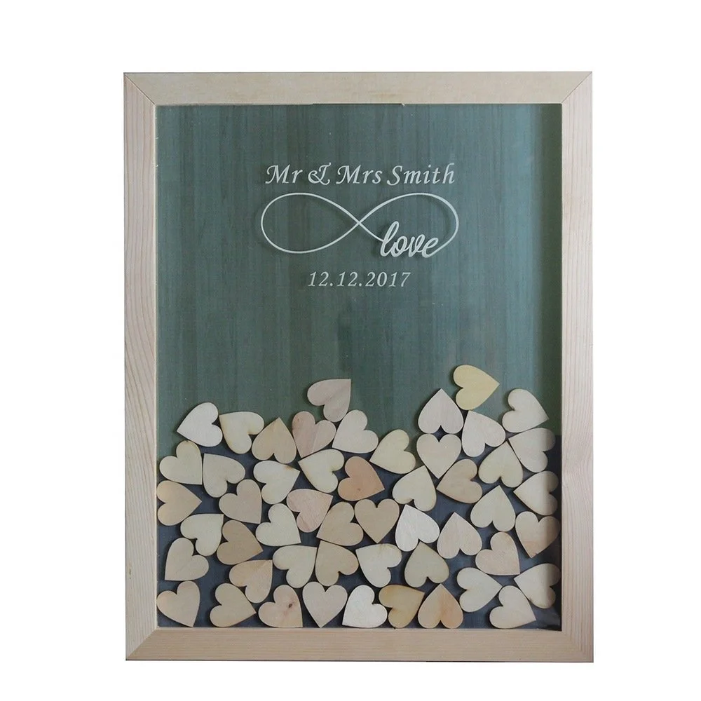 Personalized Wedding Guest Book Guest Book Box Guestbook Alternative Wood Drop Top Frame Wedding Romantic Shadow Box Personal