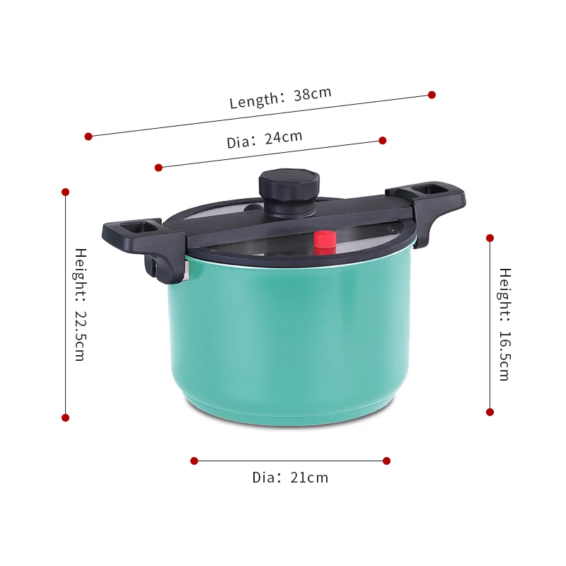 Multi-function Energy Saving 24cm Micro Low Pressure Cooker Non- stick Cooking Pot With Glass Lid