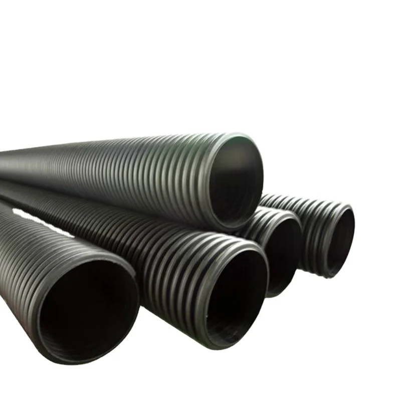 Hot Selling Wholesale DN500 sn4 plastic culvert black hdpe corrugated pipe for sewerage