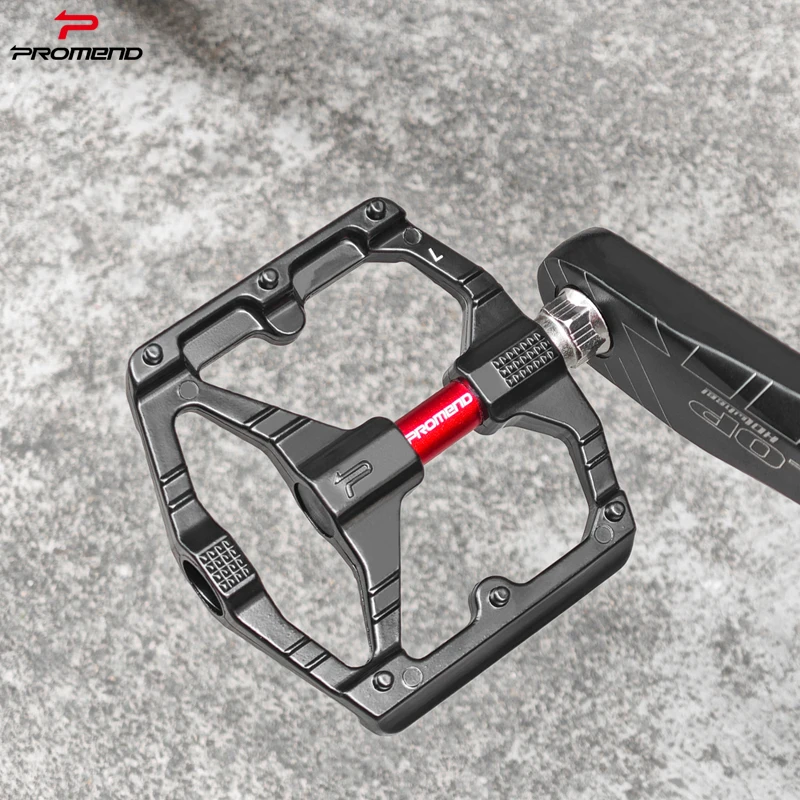 PROMEND T26 Double Sleeve Bicycle Pedal Anti-Skid Aluminum Alloy for Mountain Road DU Peilin Bearing for both Road Race Bike Use