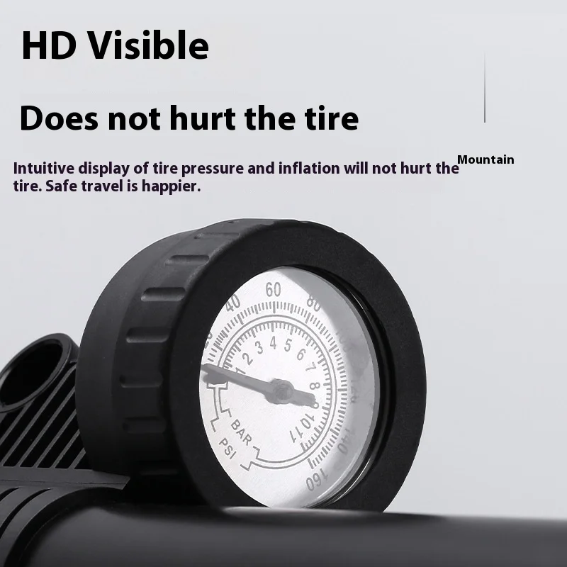 Manual High-Pressure Pump with Presta Valve for Bicycles and Cycling Accessories