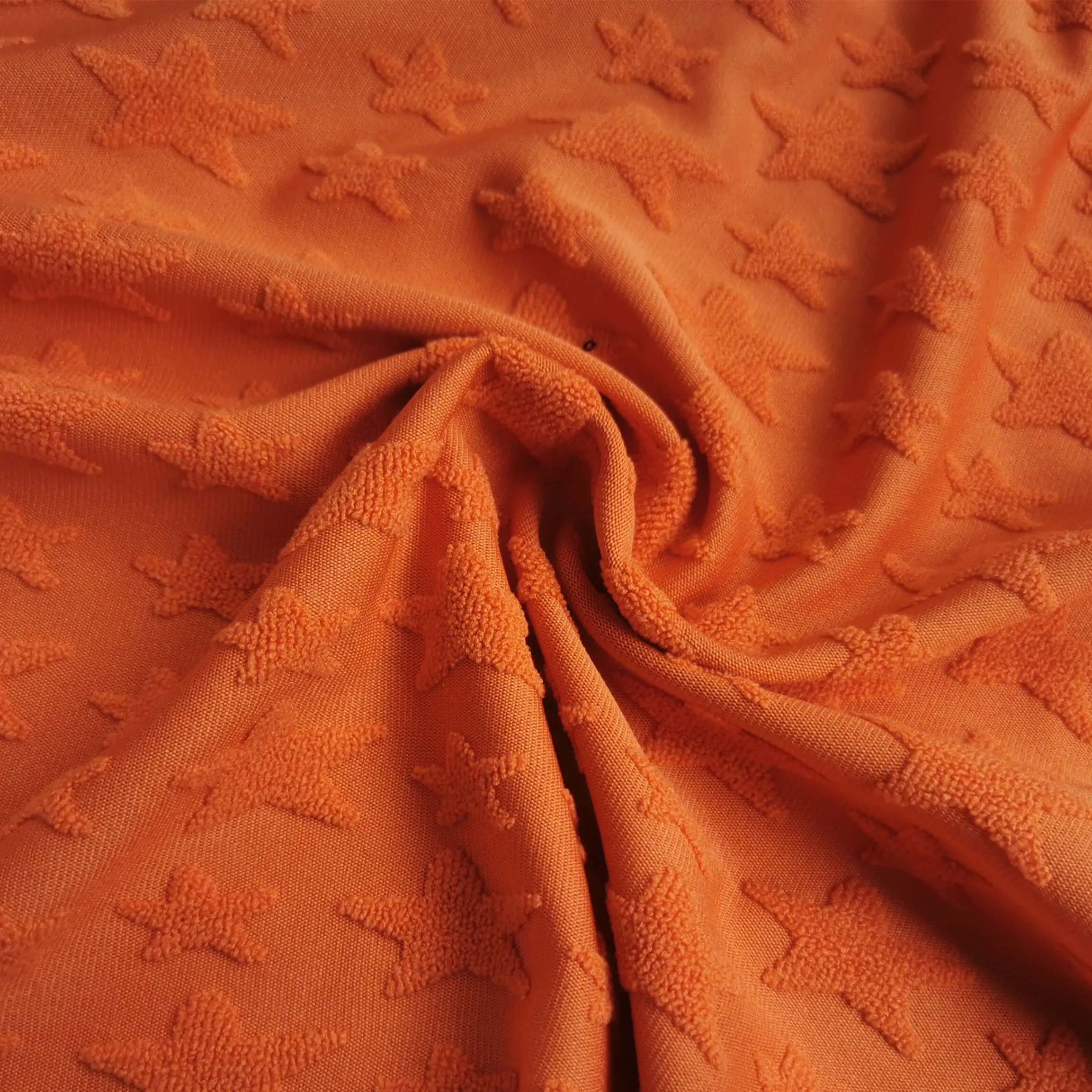 Factory made towel fabric Jacquard stars knitting plaid fabric 100% polyester for towel