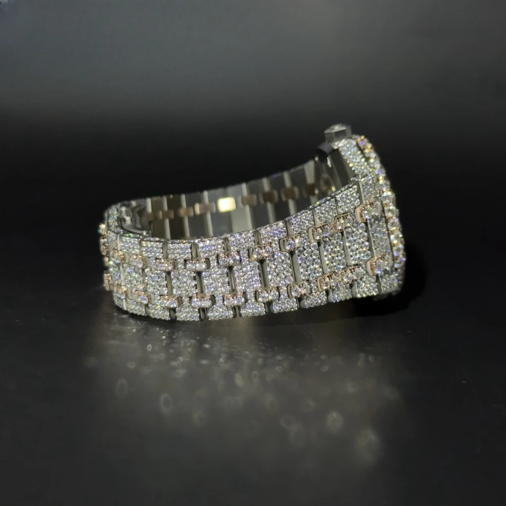 Hip Hop Rappers Artist Hip Hop Iced Out VVS Moissanite Watch High Quality Movement Iced Out for Moissanite Watch Men