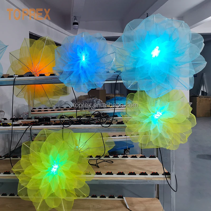 New That Bloom Like Flowers Led Open And Close Lighting Automatically Mechanical Giant Kinetic Lifting Flower For Shopping Mall