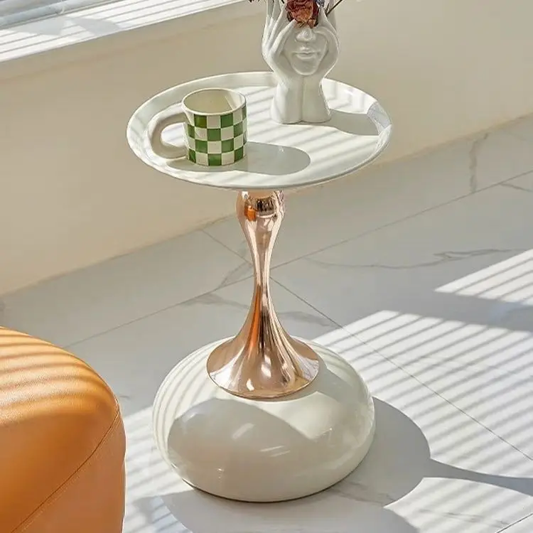 Solid Wood Small Oval Coffee Table Creative Edge Few Corners Light Luxury Living Room Furniture Coffee Table