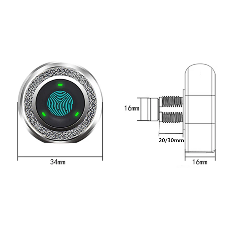 small and mini electronic smart fingerprint cam cabinet drawer lock for drawer/Wardrobe/storage cabinet