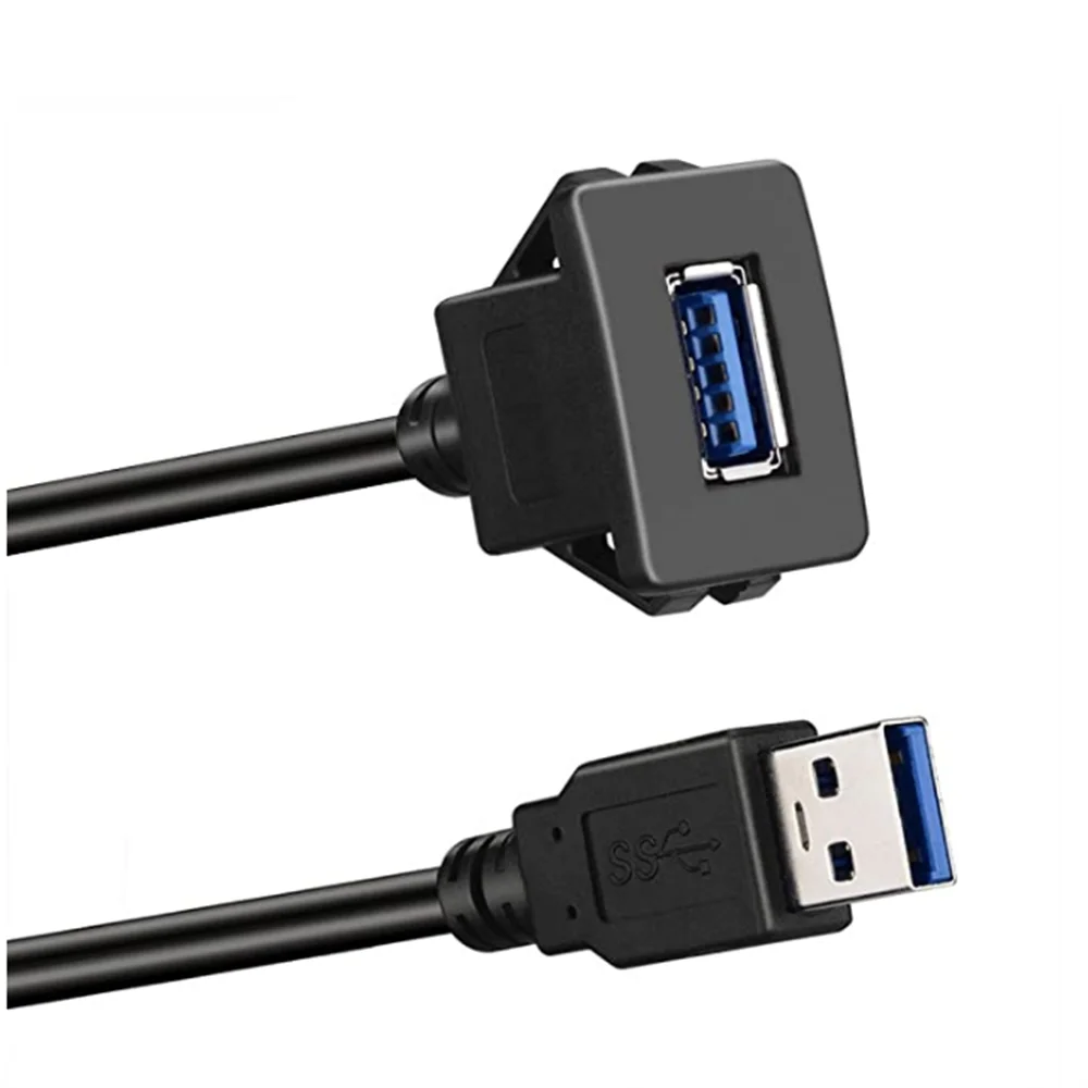  Квадратный Удлинительный кабель с одним портом USB 3 0 для монтажа на панели автомобиля грузовика лодки мотоцикла приборной