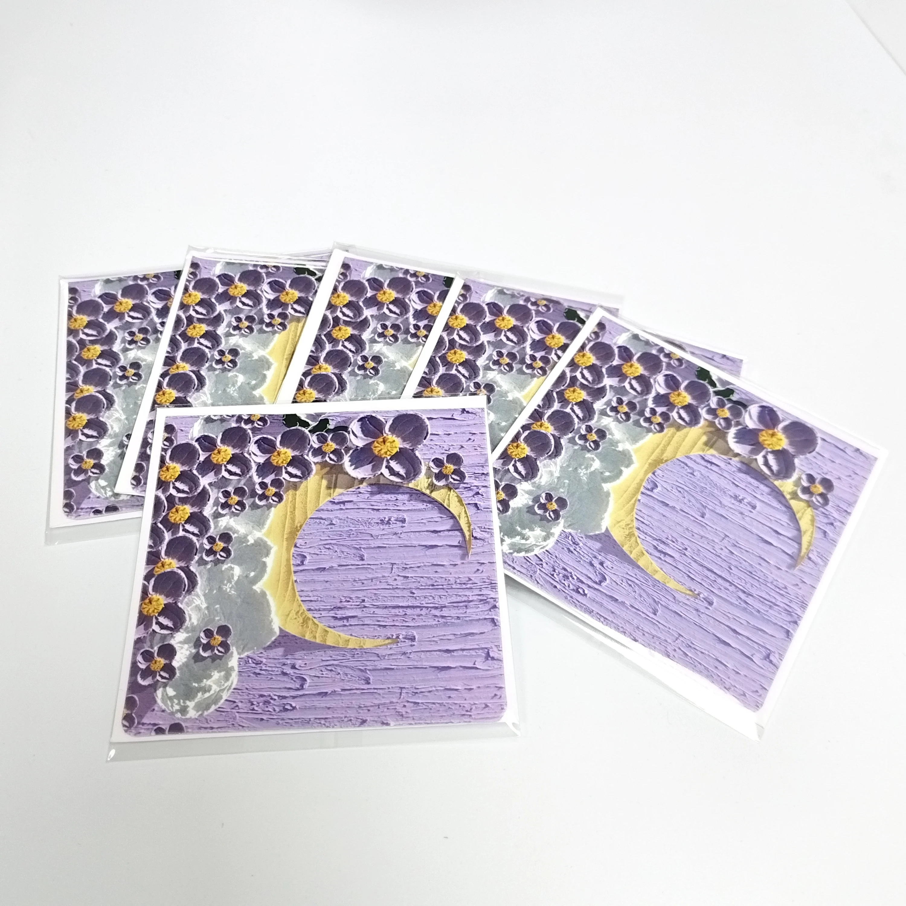 6pcs pack custom 3d looking embossed gift envelope art paper gift card