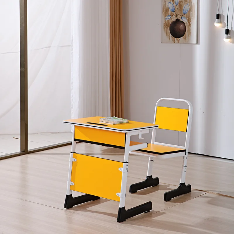 Wholesale Metal Furniture Kindergarten Learning Desk Chair Set for Classroom Bedroom Use Featuring Lifting Plate Reading Writing