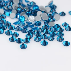Wholesale Cheap factory Loose Indicolite blue glass ss20 rhinestone flat back