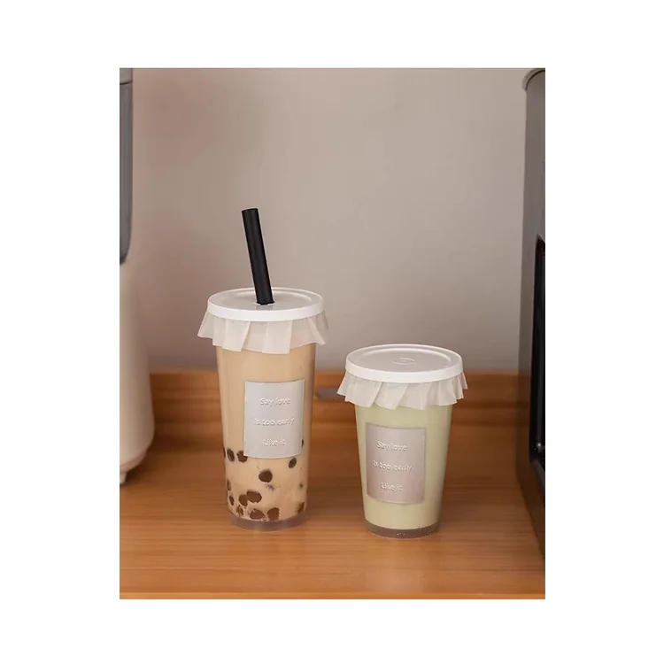Custom printed disposable clear 12oz 16oz 22oz pp cup Frosted fruit milk boba bubble tea plastic cup